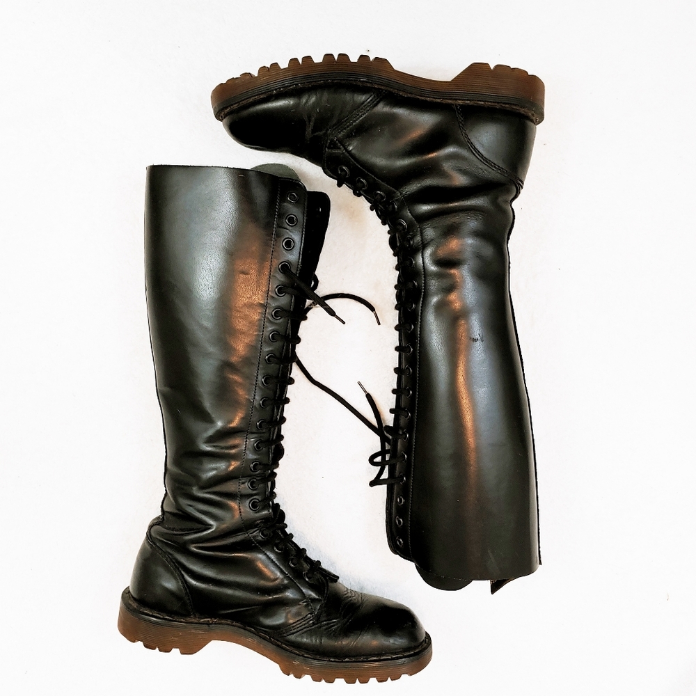 Dr Martens Black 20 Eye Knee High Boots